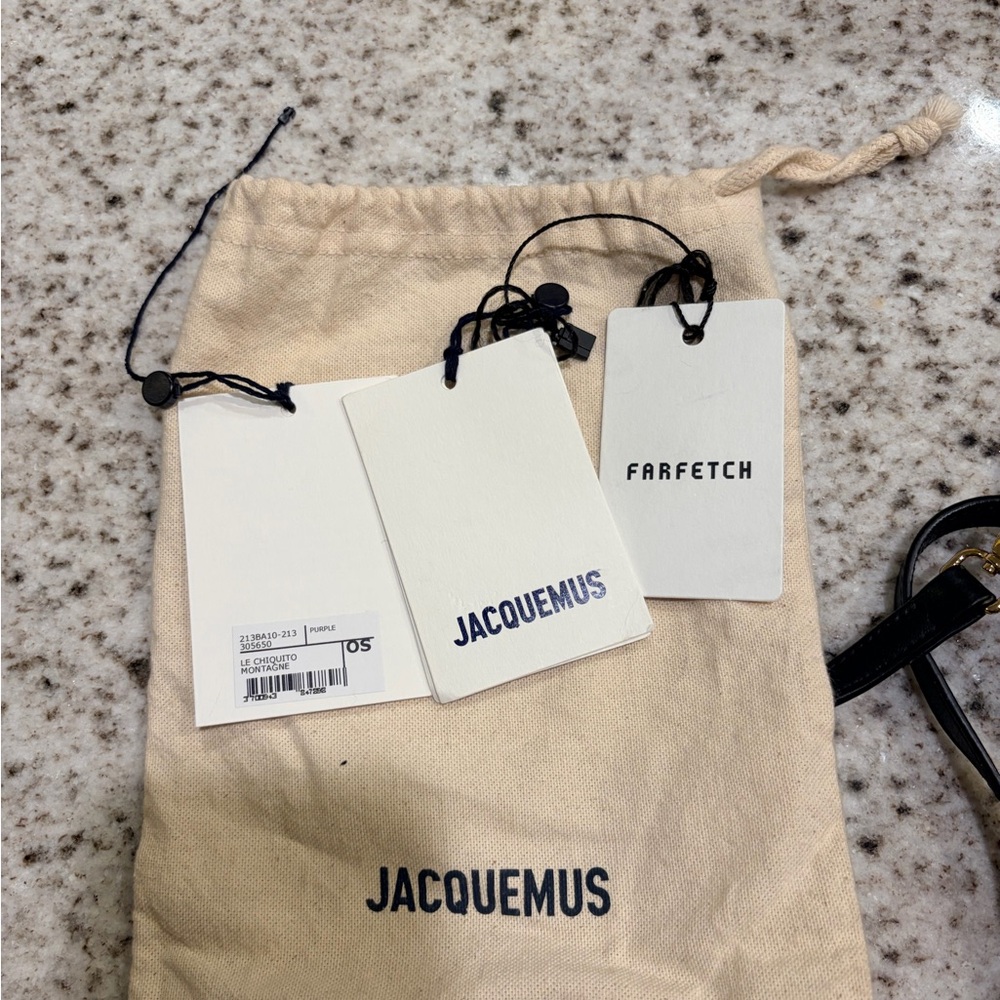 Jacquemus Black Leather Mini Bag with Gold Logo - Picture 9 of 11